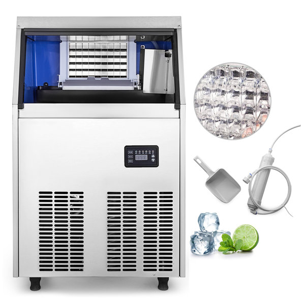 VEVOR 100 Lb. Daily Production Cube Clear Ice Freestanding Ice Maker